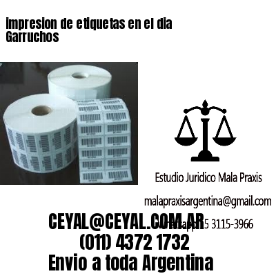 impresion de etiquetas en el dia Garruchos
