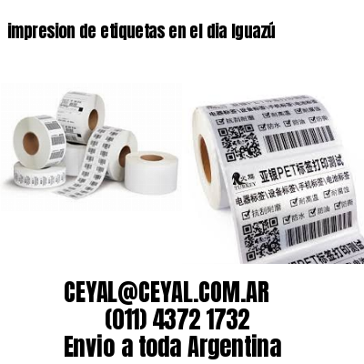impresion de etiquetas en el dia Iguazú