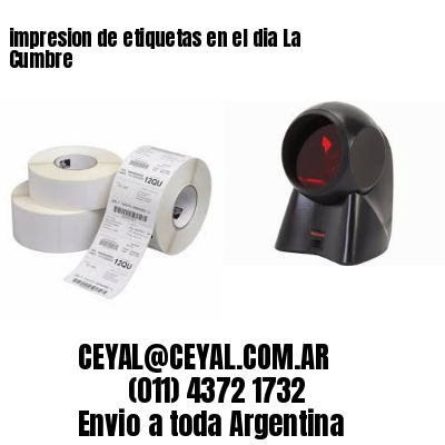 impresion de etiquetas en el dia La Cumbre