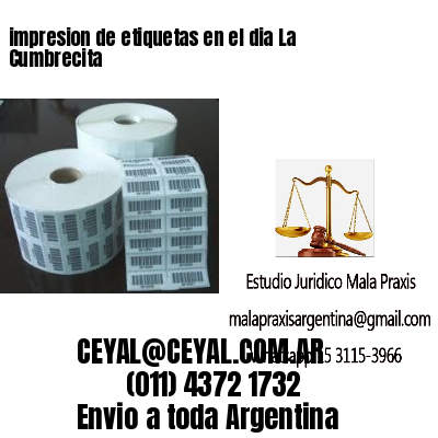 impresion de etiquetas en el dia La Cumbrecita