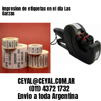 impresion de etiquetas en el dia Las Garzas