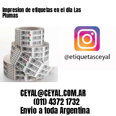 impresion de etiquetas en el dia Las Plumas