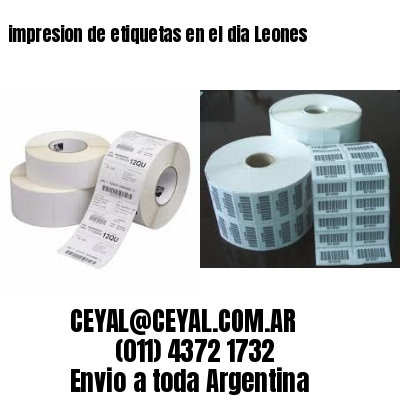 impresion de etiquetas en el dia Leones