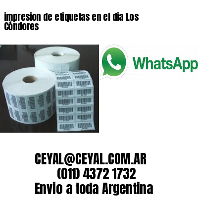 impresion de etiquetas en el dia Los Cóndores