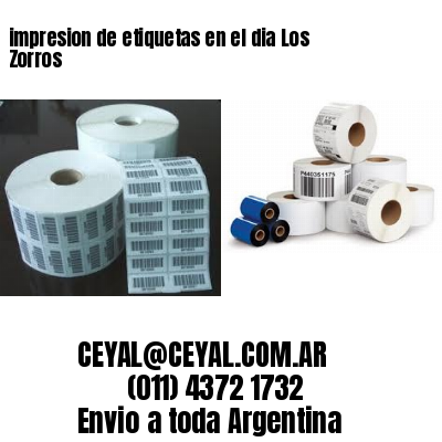 impresion de etiquetas en el dia Los Zorros