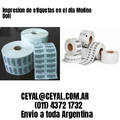impresion de etiquetas en el dia Molino Doll