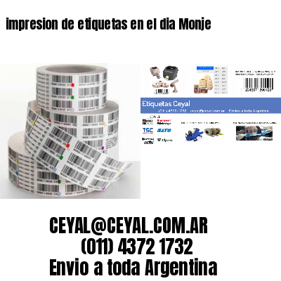 impresion de etiquetas en el dia Monje