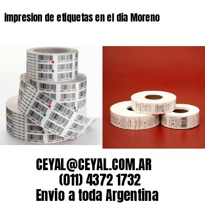 impresion de etiquetas en el dia Moreno