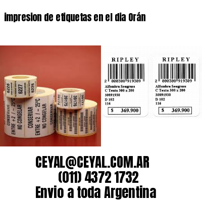 impresion de etiquetas en el dia Orán
