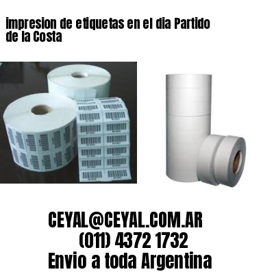 impresion de etiquetas en el dia Partido de la Costa