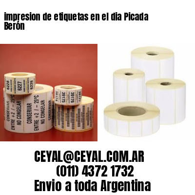 impresion de etiquetas en el dia Picada Berón