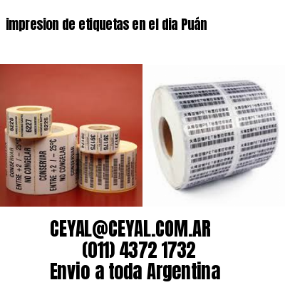 impresion de etiquetas en el dia Puán