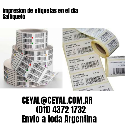 impresion de etiquetas en el dia Salliqueló