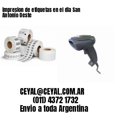 impresion de etiquetas en el dia San Antonio Oeste