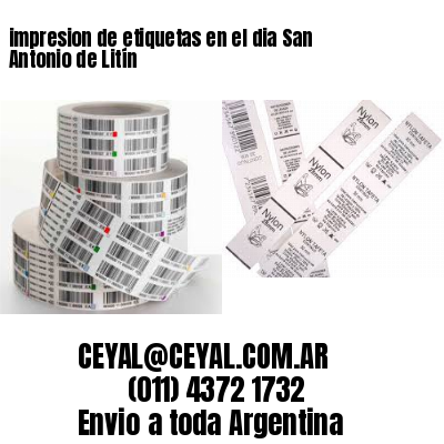impresion de etiquetas en el dia San Antonio de Litín