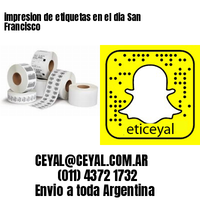 impresion de etiquetas en el dia San Francisco