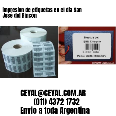 impresion de etiquetas en el dia San José del Rincón