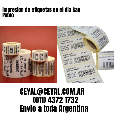 impresion de etiquetas en el dia San Pablo