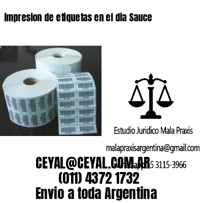 impresion de etiquetas en el dia Sauce