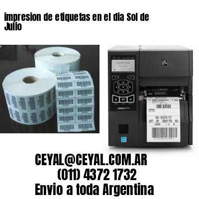 impresion de etiquetas en el dia Sol de Julio