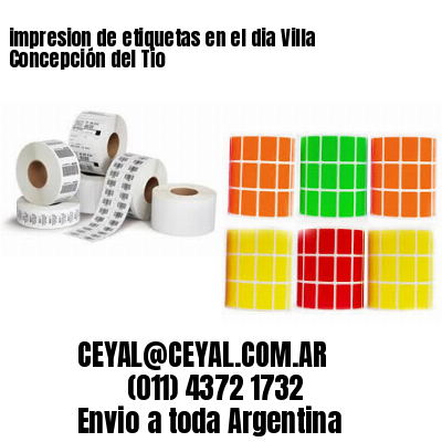 impresion de etiquetas en el dia Villa Concepción del Tío