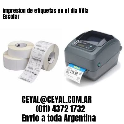 impresion de etiquetas en el dia Villa Escolar