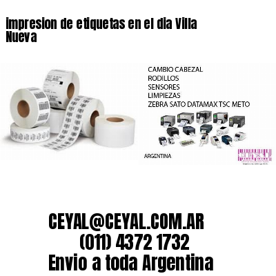 impresion de etiquetas en el dia Villa Nueva