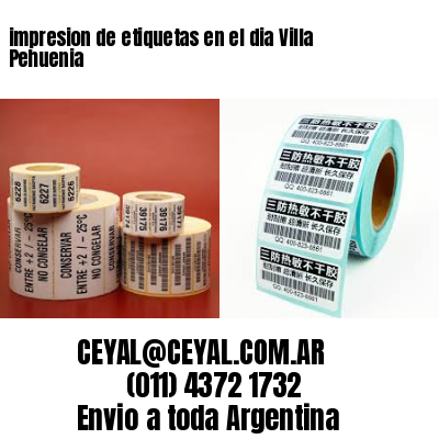 impresion de etiquetas en el dia Villa Pehuenia