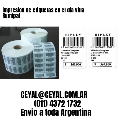 impresion de etiquetas en el dia Villa Rumipal