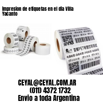 impresion de etiquetas en el dia Villa Yacanto