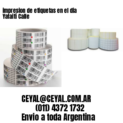 impresion de etiquetas en el dia Yataití Calle