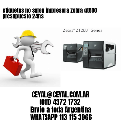 etiquetas no salen impresora zebra gt800 presupuesto 24hs