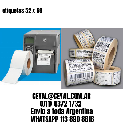 etiquetas 52 x 68