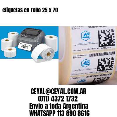 etiquetas en rollo 25 x 70