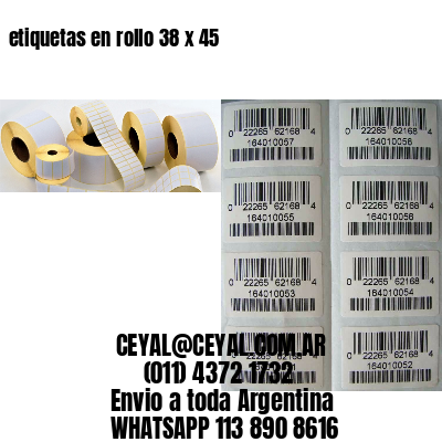 etiquetas en rollo 38 x 45