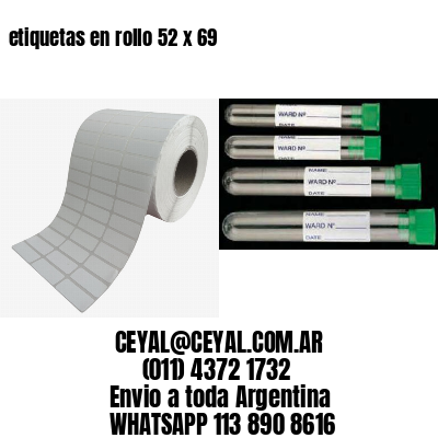 etiquetas en rollo 52 x 69