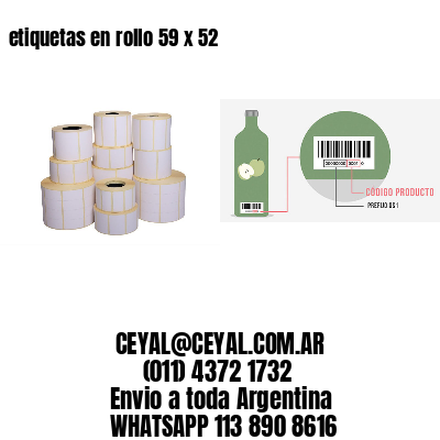 etiquetas en rollo 59 x 52