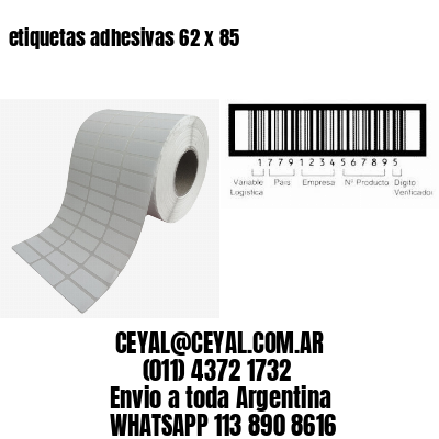 etiquetas adhesivas 62 x 85