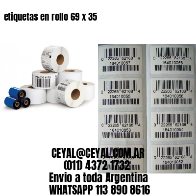 etiquetas en rollo 69 x 35