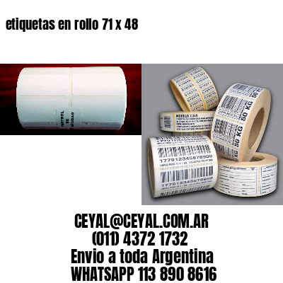 etiquetas en rollo 71 x 48