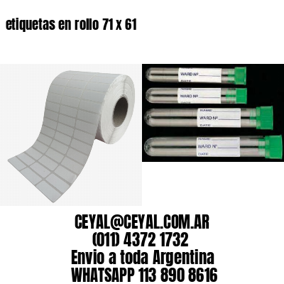 etiquetas en rollo 71 x 61