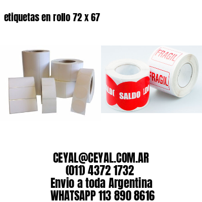 etiquetas en rollo 72 x 67
