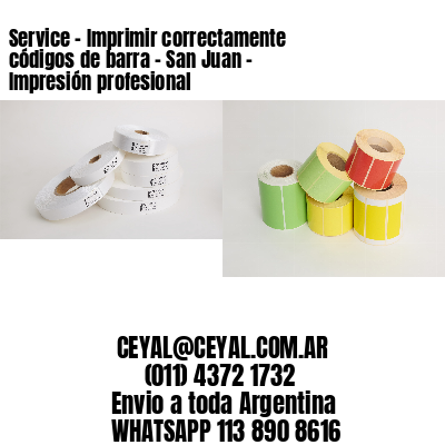 Service – Imprimir correctamente códigos de barra – San Juan – Impresión profesional