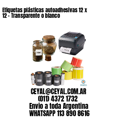 Etiquetas plásticas autoadhesivas 12 x 12 – Transparente o blanco