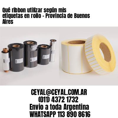 Qué ribbon utilizar según mis etiquetas en rollo – Provincia de Buenos Aires