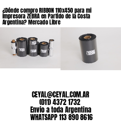 ¿Dónde compro RIBBON 110×450 para mi impresora ZEBRA en Partido de la Costa Argentina? Mercado Libre