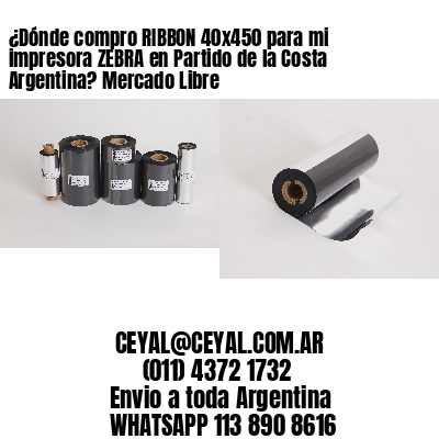 ¿Dónde compro RIBBON 40×450 para mi impresora ZEBRA en Partido de la Costa Argentina? Mercado Libre