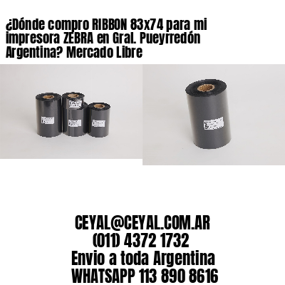 ¿Dónde compro RIBBON 83×74 para mi impresora ZEBRA en Gral. Pueyrredón Argentina? Mercado Libre
