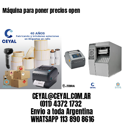 Máquina para poner precios open