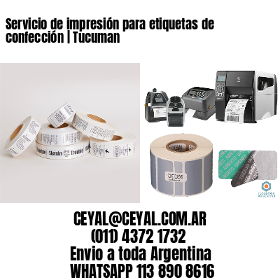Servicio de impresión para etiquetas de confección | Tucuman